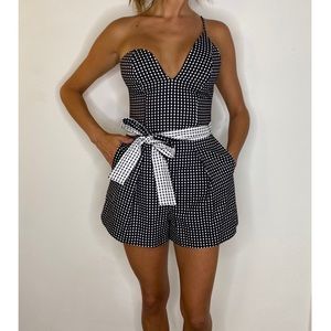C/MEO COLLECTIVE Polka Dot One Strapped Romper